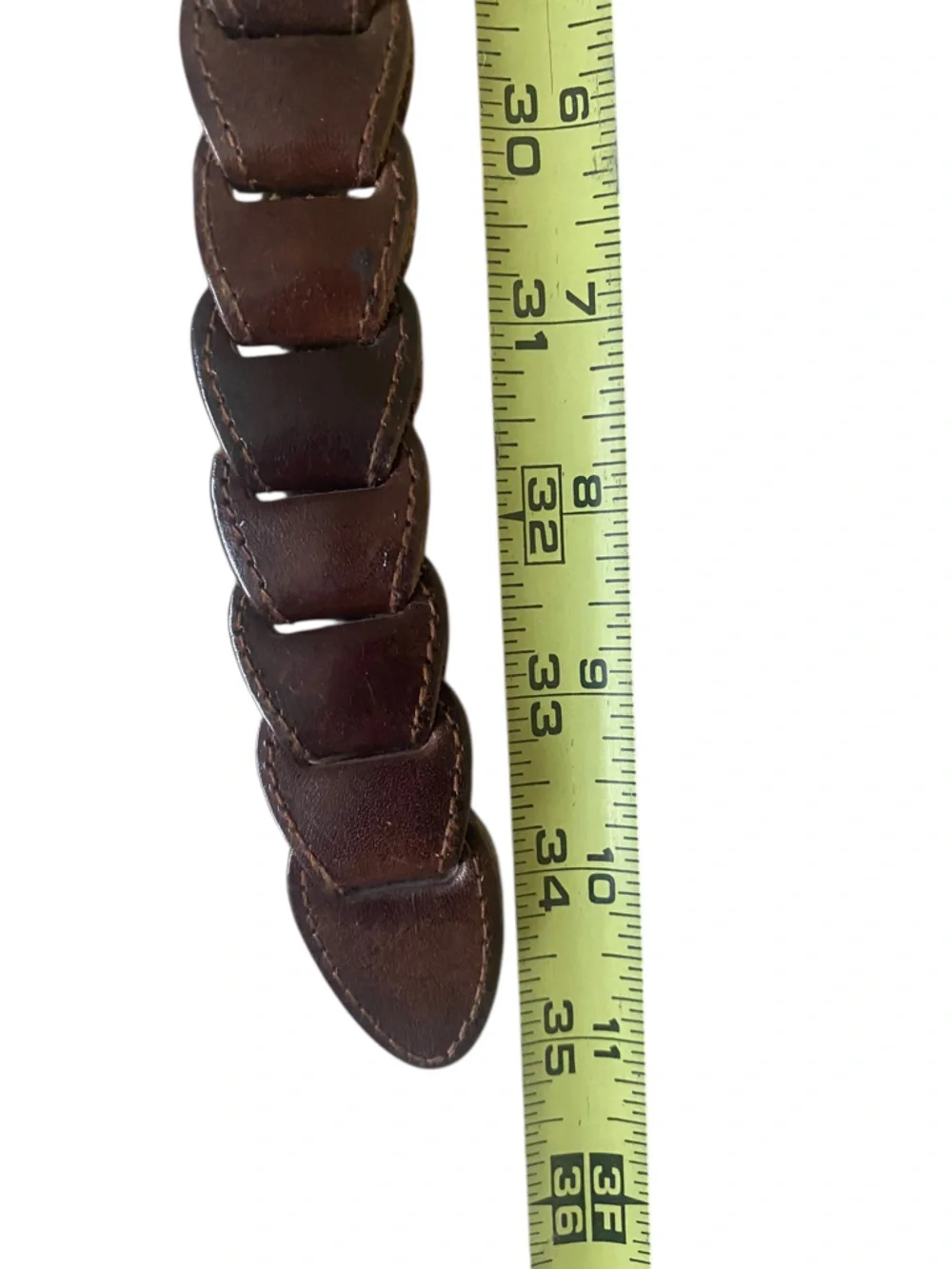 The Limited Braided Genuine Leather Belt with Brass Buckle - Brown